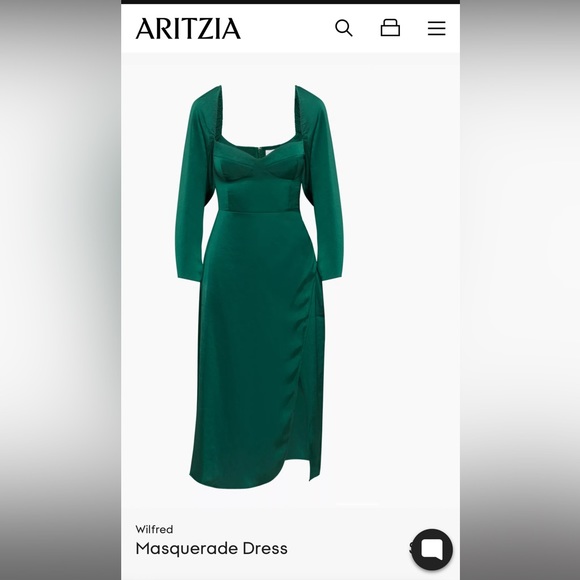 Aritzia Masquerade Dress - Aventurine Green - Size 10 - Picture 4 of 5